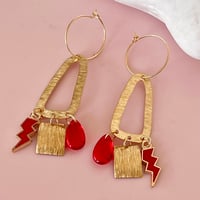 Image 3 of Pops of Red Shapes Earrings