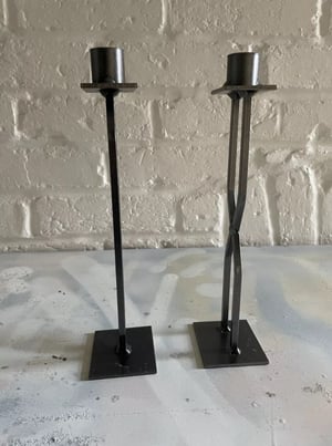 Image of Vintage Swedish Metal Candlestick’s Pair Dala industrier - Eric Dalmas