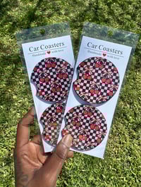Cherry Vibes Car Coaster set