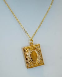 Image 1 of Brass book locket necklace 