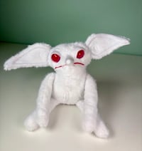 Image 1 of Soft Weighted Grumpy Goblin - White w/pink eyes