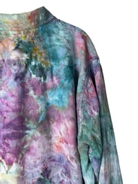 Image 3 of ♻️ UPCYCLED XL Men's Abercrombie 100% Linen Shirt in Soft Watercolor Ice Dye