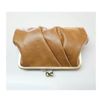 Image 2 of Caramel Pleated Leather Clutch 