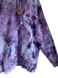 Image 4 of 2XL Unisex Comfort Wash Hoodie in Muted Purple Haze Ice Dye