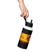 Image 1 of Stainless steel water bottle with a straw (get out of hell free card)