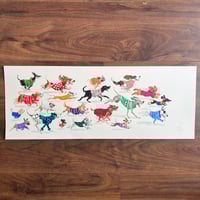 Image 2 of ORIGINAL ARTWORK - Dogs in Jumpers Race -  65x25cm