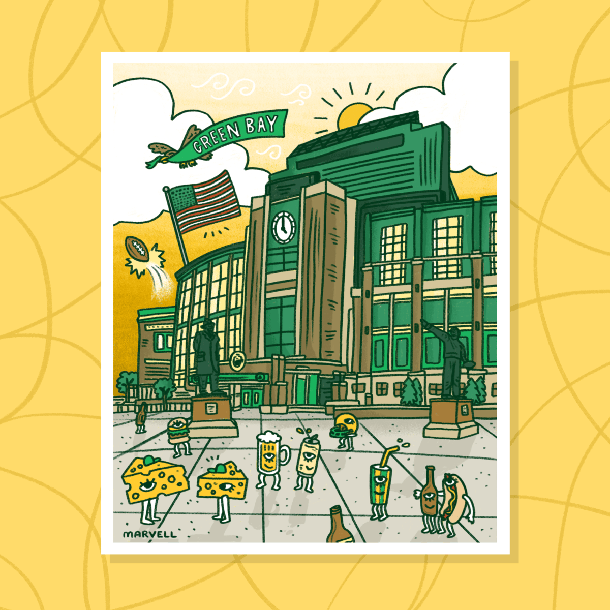Image of GREEN BAY FOOTBALL PRINT