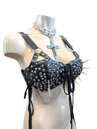 Image 2 of Black spiked bralette