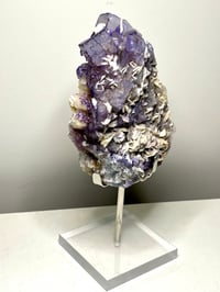 Image 12 of QR Code Fluorite & Barite Specimen On Stand #2585