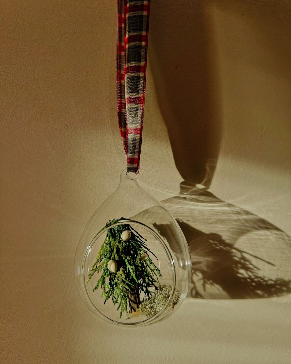 Open Glass Dried Flower Bauble 