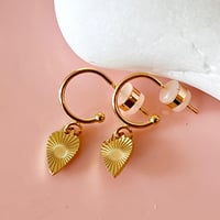 Image 2 of Little Heart Sunburst Half Hoops