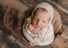 Cream Tweed Bonnet & Wrap with Mink Layer Photography Prop Set