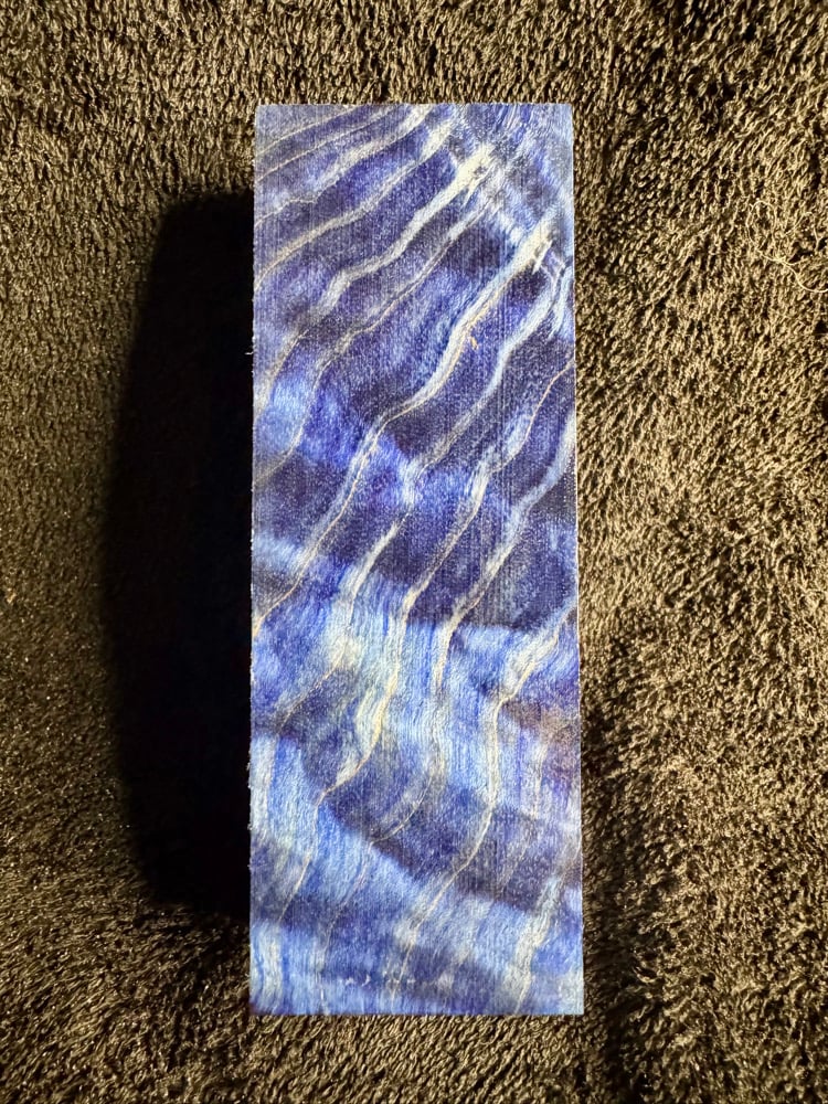 Image of Blue Quilted Maple Knife Block