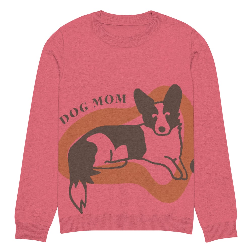 Image of Knitted crew neck Dog Mom sweater