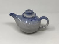 Image 3 of White and Blue Glazed small Tea Pot