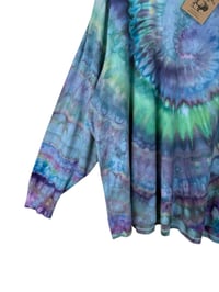 Image 5 of 4XL Unisex Adult Soft Long Sleeve Tee in Mermaid Spiral Ice Dye