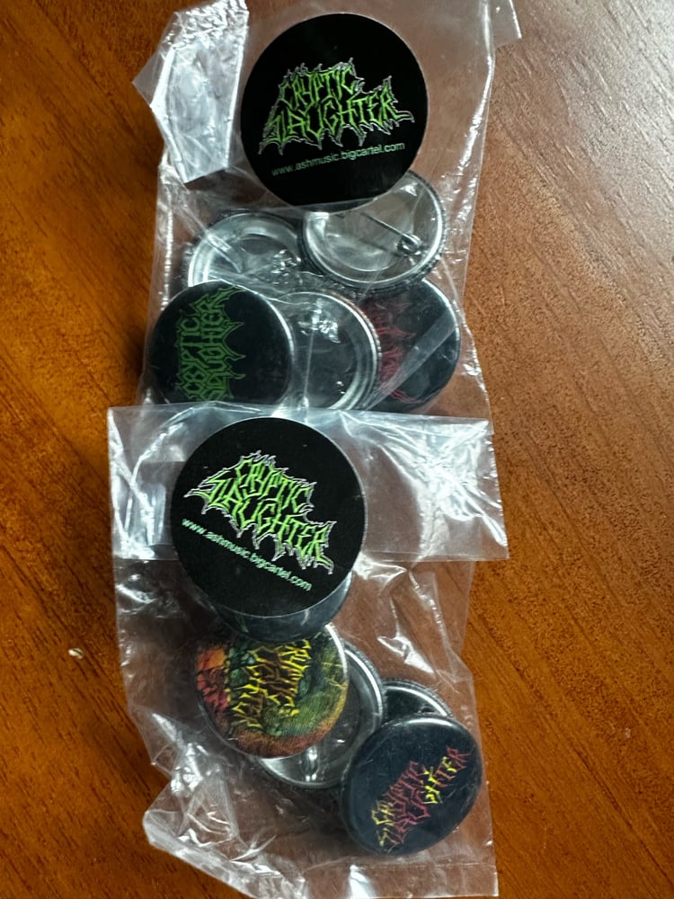 Image of Cryptic Slaughter-pack of 5 buttons 