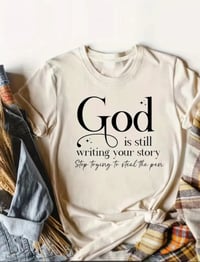 Image 2 of God Print  T-shirt, Casual Short Sleeve Top 