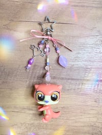 Image 1 of Handmade LPS Pink Purple Y2K Sea Otter Keychain: Beaded Charm