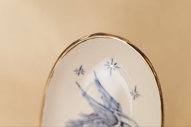 Peacock Platter 18k Gold Luster