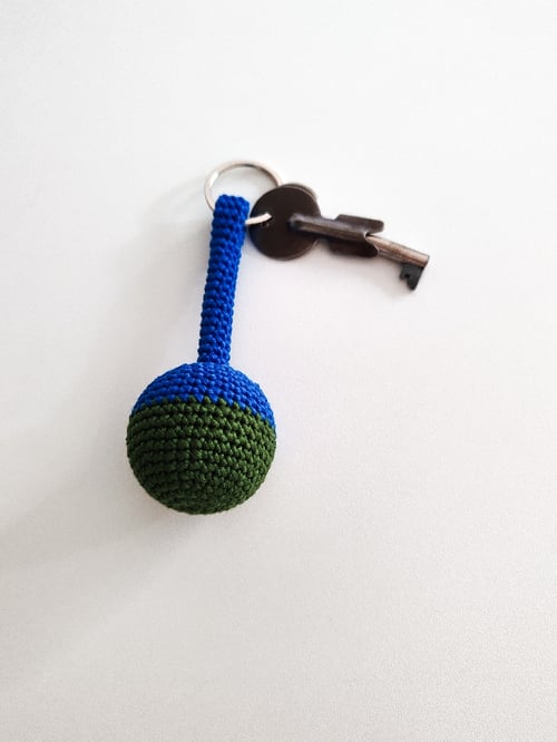 Image of Crochet Keychain in blue and green