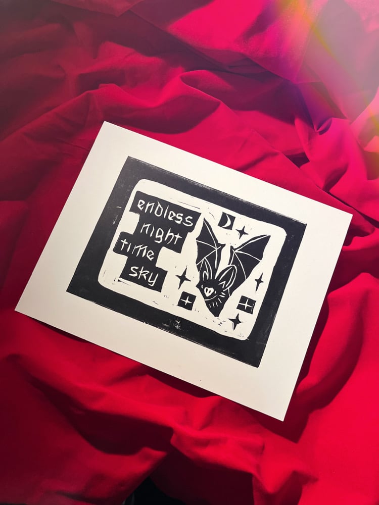 VAMPIRES lino print
