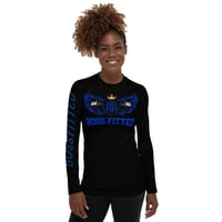 Image 1 of BOSSFITTED Black and Blue Women's Compression Shirt