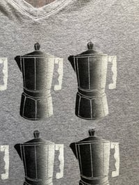 Image 3 of 'Coffee Time' Custom Blockprinted V-Neck (L Oneshot)