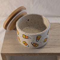 Image 1 of Lidded Jar - Candy Corn