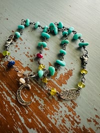 Image 20 of Turquoise Nugget Bracelet With Moon Charm