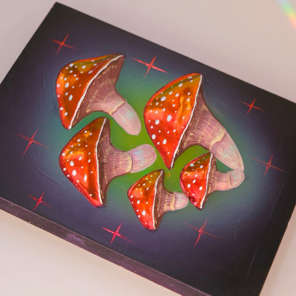 Image of 🍄 RED MUSHROOM ✧ Original 3D Mixed Media Painting