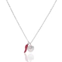 Collana cuore ricamato e corno