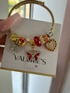 Red Virgen Butterfly Charm Bracelet 