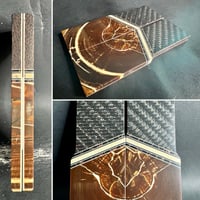 Image 1 of Copper Carbon Fiber & Mammoth Tusk Segmented Knife Scales 