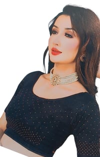 Image 4 of Heena Black Blouse_Premium Quality Stonework Stretchable Blouse 