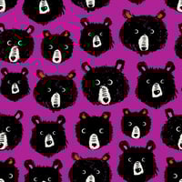 Teddy and the Bears Quilting Cotton Purple