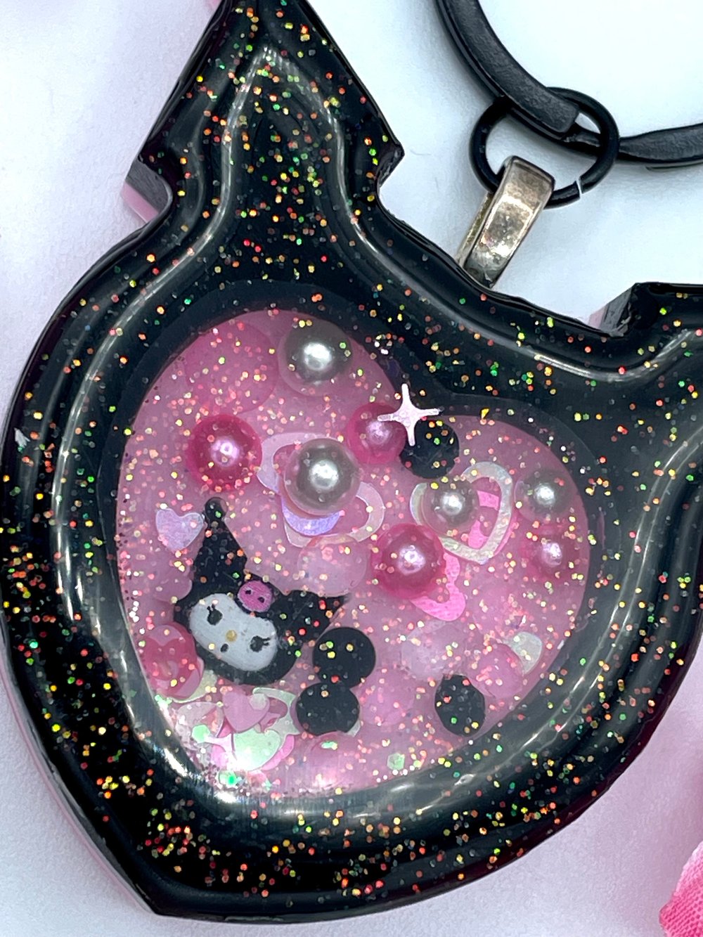 Image of Keychain - Black & Pink Bunny 2 