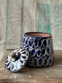 Image 2 of Tea caddy blue circles