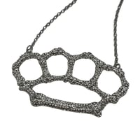 Image 2 of bones brass knuckle necklace 