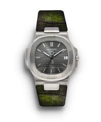 Image 1 of Antique Moss Green Alligator Nautilus Watch Strap