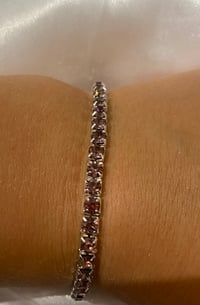 Image 4 of pink rhinestone tennis bracelet 