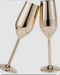 Image 1 of Gold Stainless steel Champagne Flutes 7.5 Ounces
