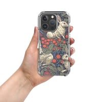 Image 9 of Boho Nature Cottagecore Inspired White Rabbits Among Berries Clear Case for iPhone®