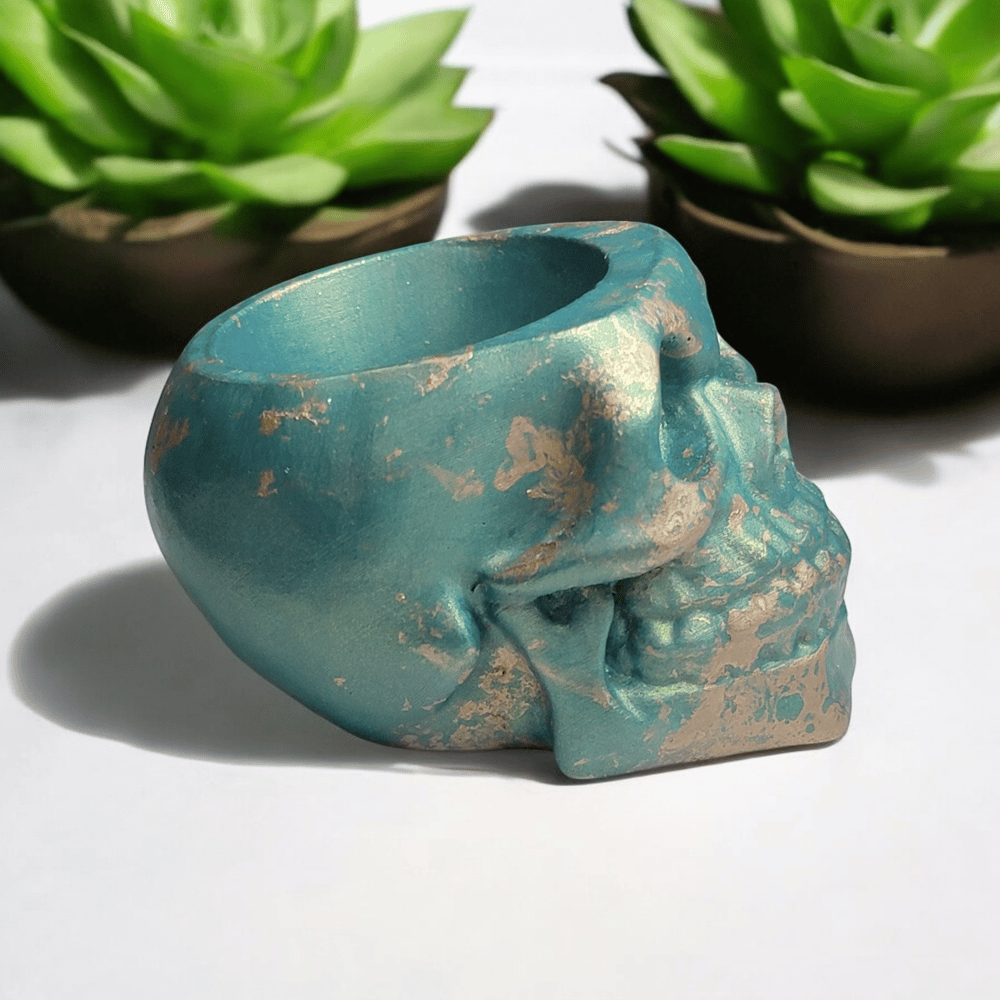 Image of Cement Skull Mini Planter