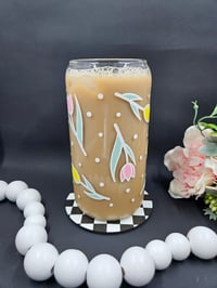 Image 1 of Pastel Tulips Libbey Glass Cup
