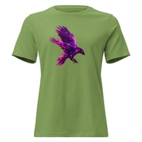Image 6 of Women's Relaxed T-Shirt, Iridescent Purple Raven Mystical Crow Tee