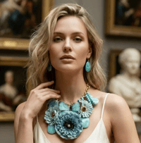 Image 1 of TURQUOISE BLUE FLORALS