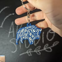 Floral bison keychain