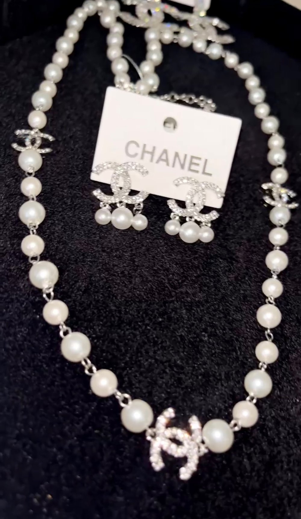 CC gold plated Silver Pearl Necklace 
