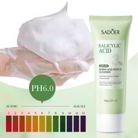 Image 4 of SADOER Salicylic Acid Facial Cleanser Face Wash Foam Face Cleanser Moisturizing Facial Cleansing Hyd